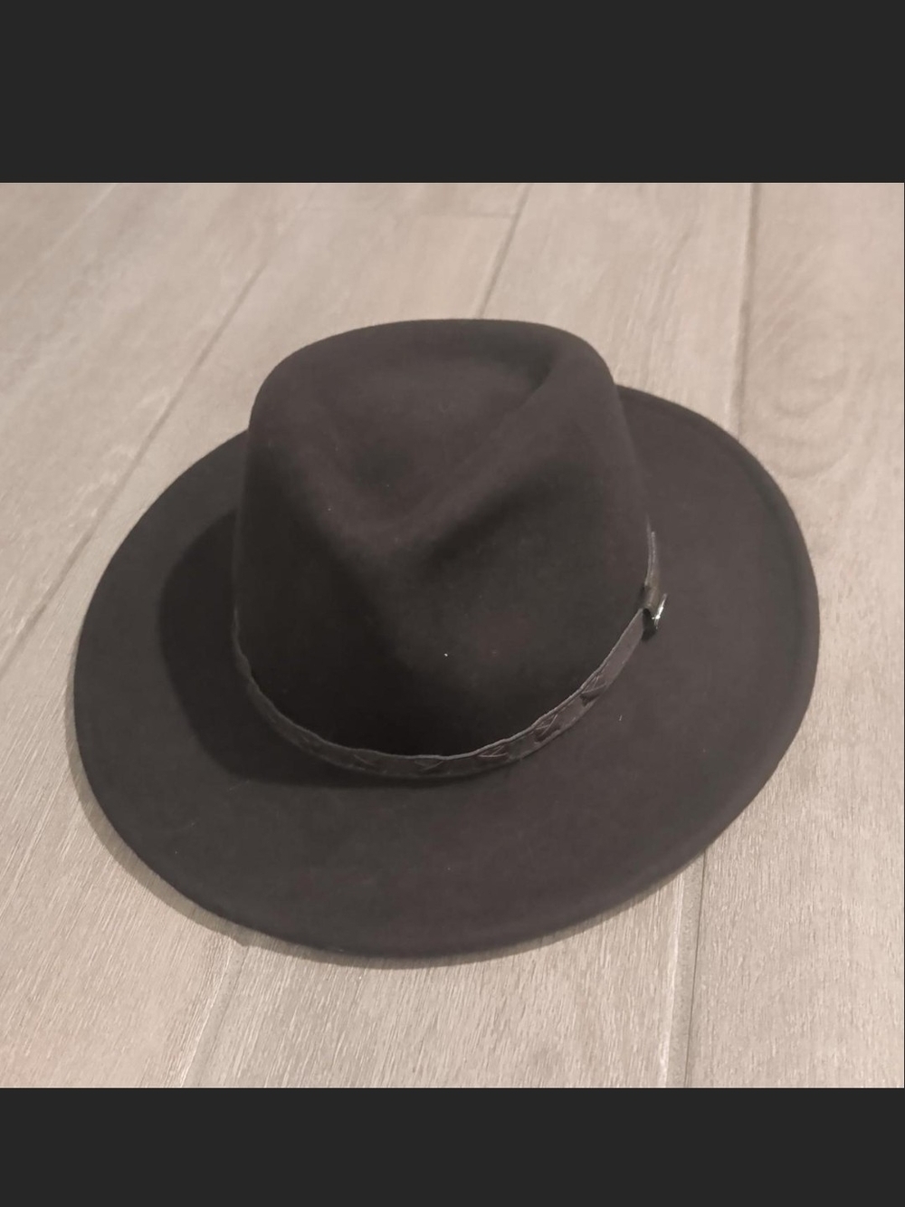 Cody James Classic Wide-Brim Fedora Hat in Dark Brown- Size Medium